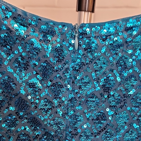 Teal Sequin Cocktail Dress, Small - Picture 9 of 10